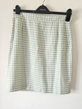 Vintage Lorianna Green Gingham Skirt